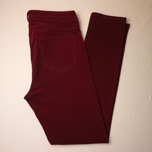 Edyson Womens Mid Rise Hampton Skinny Corduroy Jeans Burgundy Size 30/10 Preppy